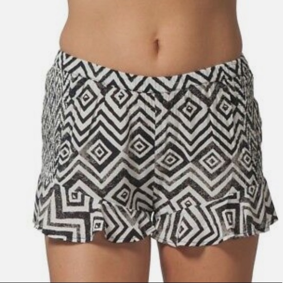 ❤️… Rip Curl Kingston Shorts Short Black and White Medium Flare Shorts - Picture 3 of 4
